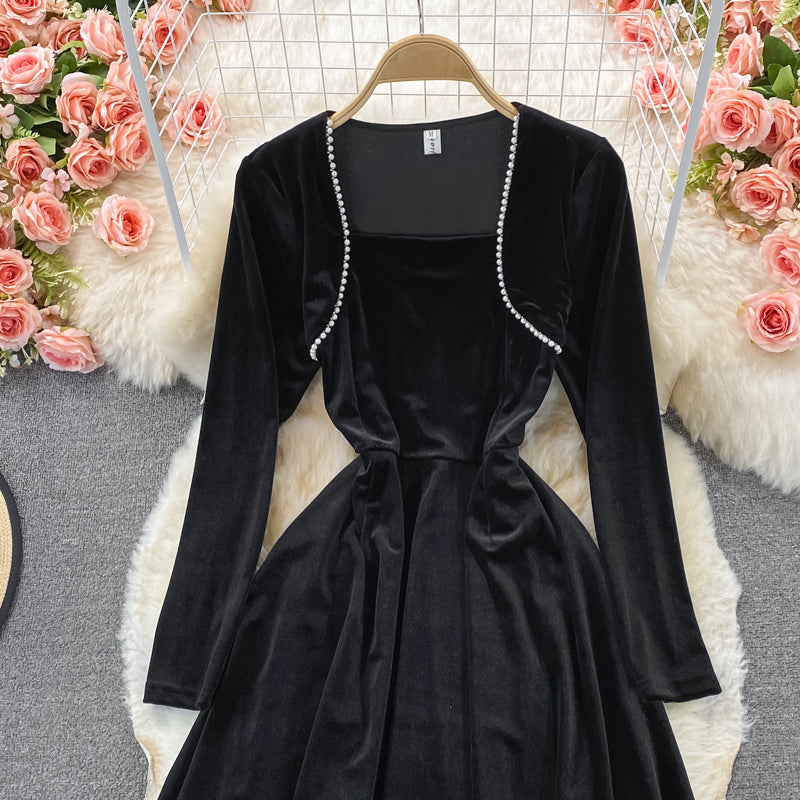 Jupe trapèze style Hepburn à taille fermée pour montrer un tempérament mince, grande jupe trapèze 3237