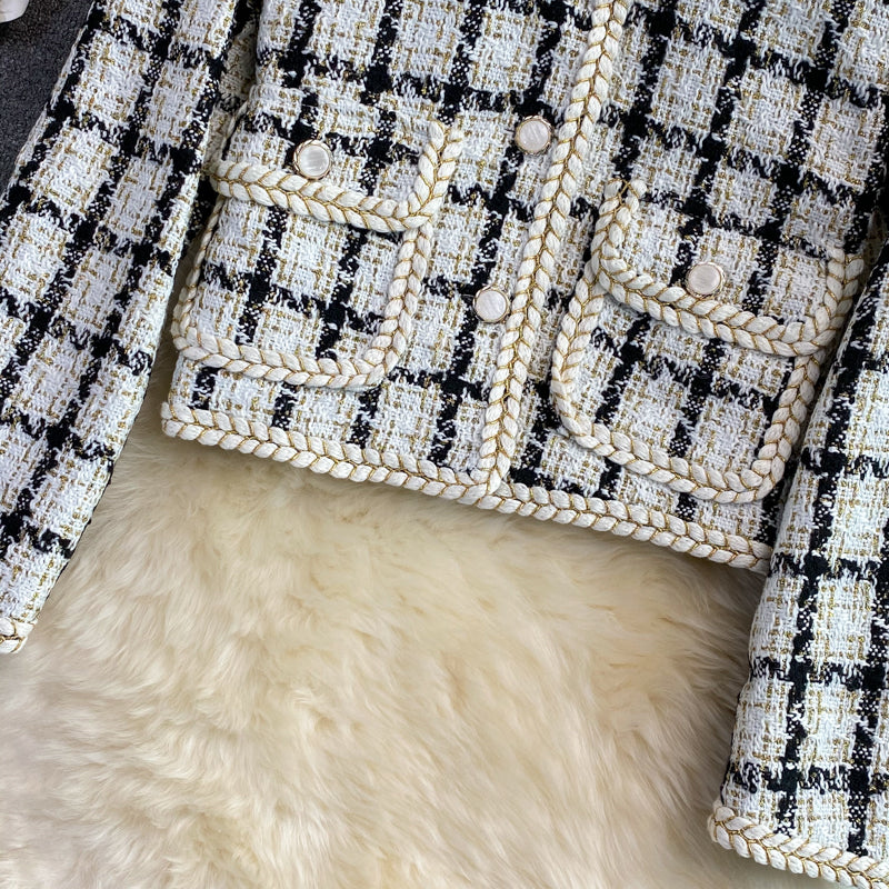 Xiaoxiangfeng tweed coat female 1641