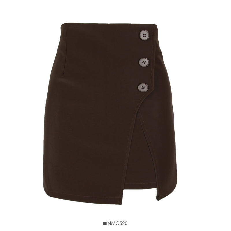 Korean fashion versatile PU leather high waist slim skirt 2581