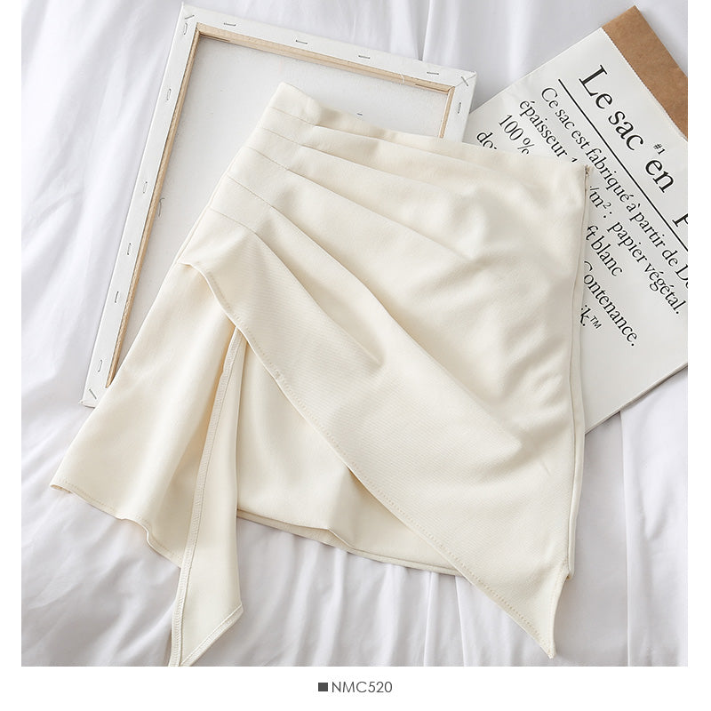 Irregular Ruffle ruffled Hip Wrap Skirt 2617