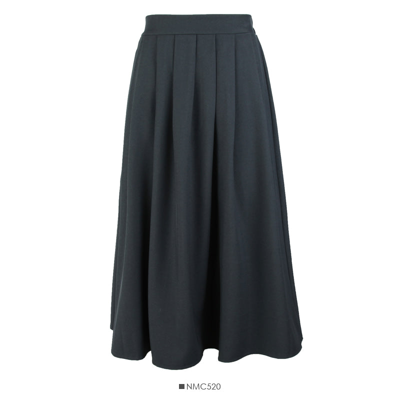 Jupe mi-longue plissée rétro taille haute pour femme 2541
