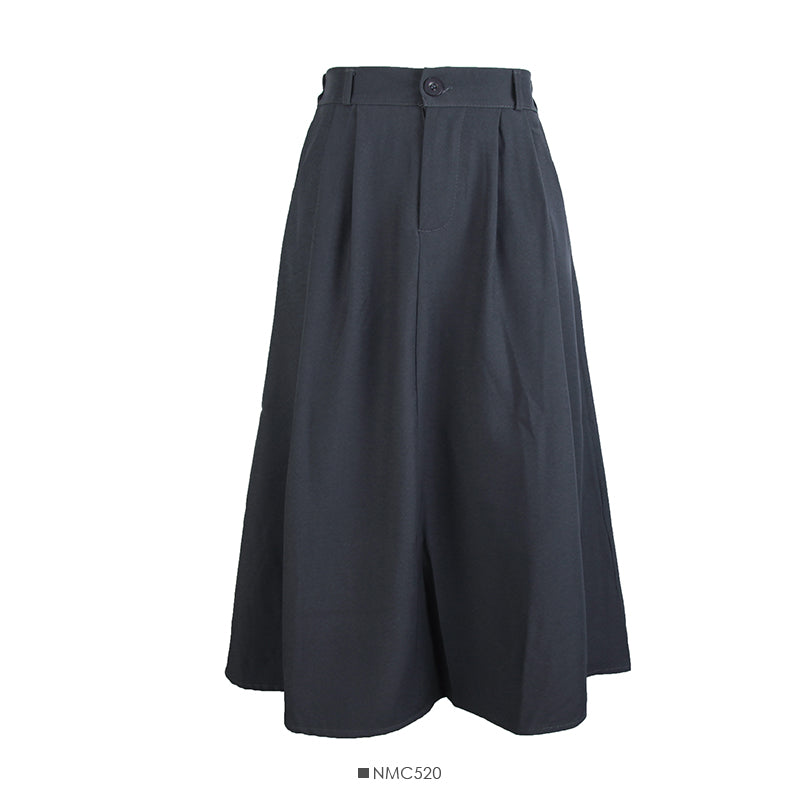 Simple and versatile solid medium length A-line skirt 2563