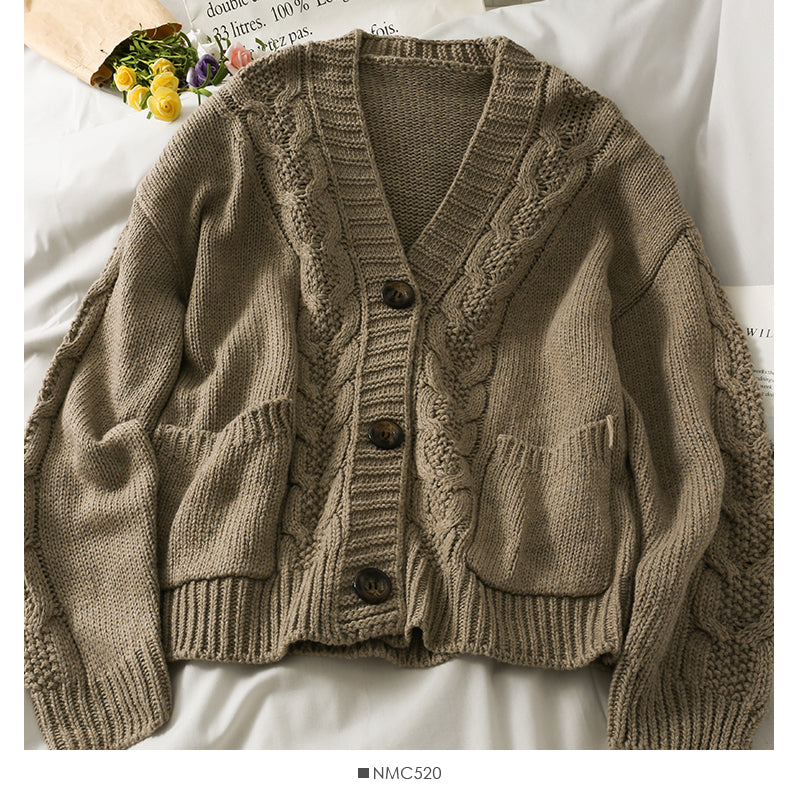 Pull manteau femme nouveau cardigan simple boutonnage pull col V 1837