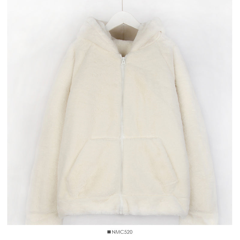 Korean loose and thin large pocket hooded Plush warm coat for women 2120