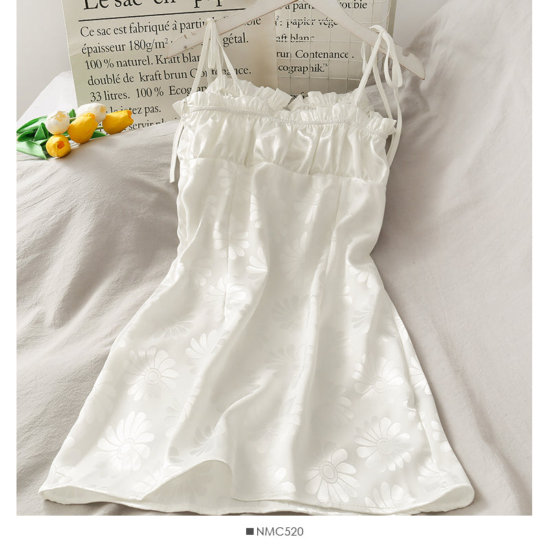 French suspender dress lace up pleated slim skirt 2708
