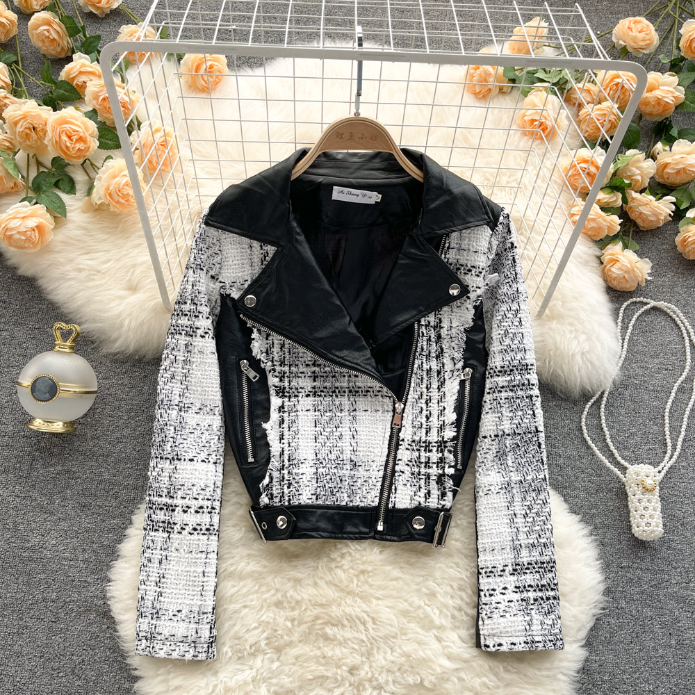 Jacket stitched leather jacket jacket 1523