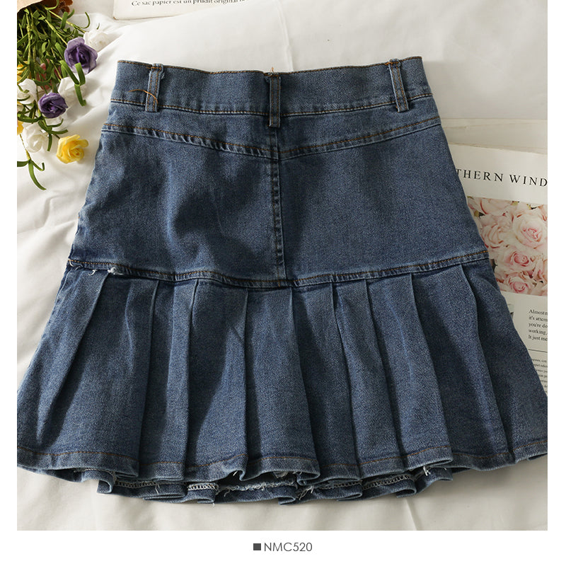 High waist, thin, light proof pleated skirt, female 2592