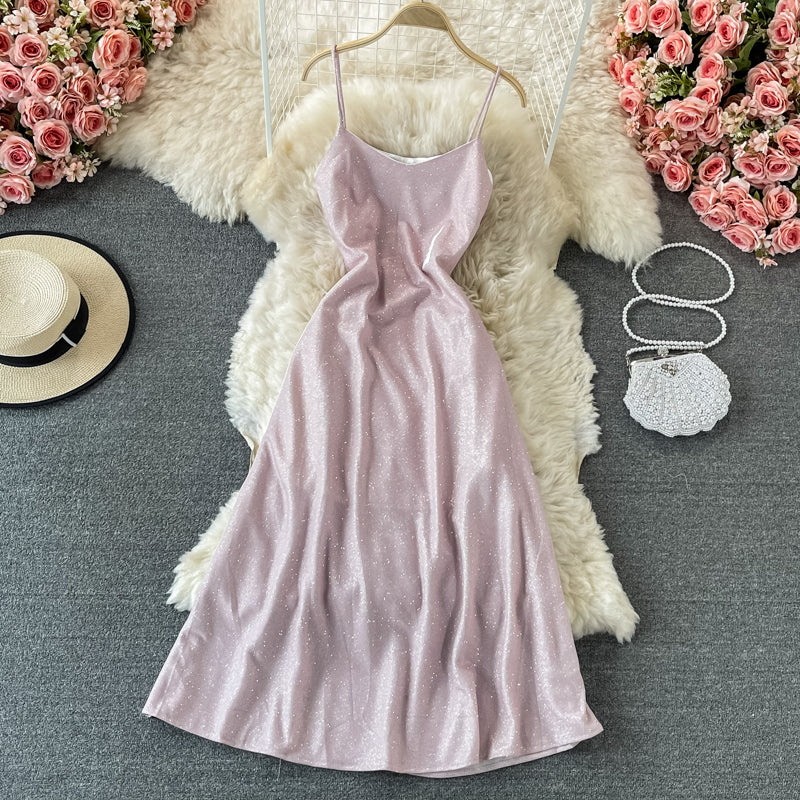Robe sexy à bretelles slim robe étoilée 2897
