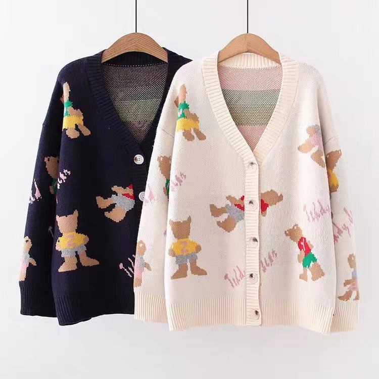 Pulls vintage, amples, preppy, cardigans imprimés 1410