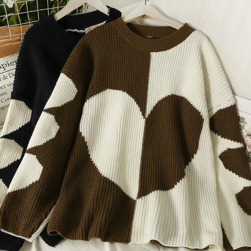 Pull à manches longues avec joli coeur 1483