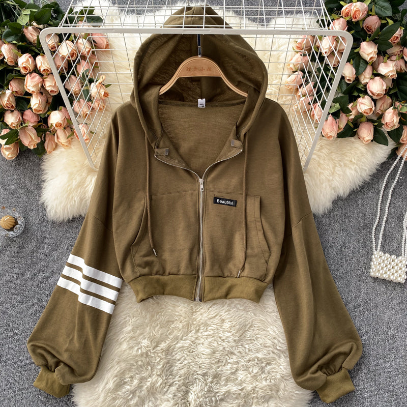 Autumn new short cardigan coat sweater women's casual top 1545