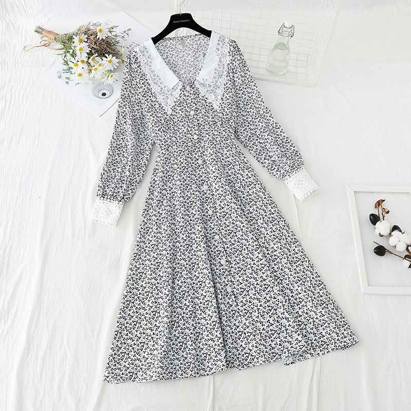 Korean patchwork Floral Dress 2244