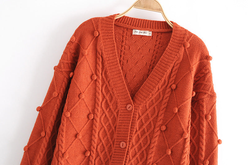 Le nouveau style de mode du pull cardigan court à col en V de printemps 1348