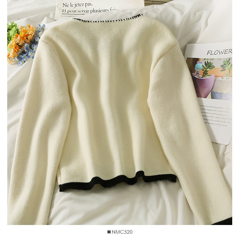 Pull femme sac côté simple boutonnage cardigan haut couleur assortie coupe ajustée bas pull 1983