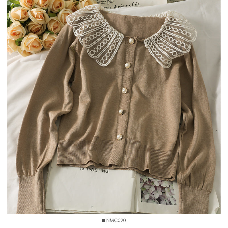 Women's autumn loose and thin long sleeved cardigan sweater 1781