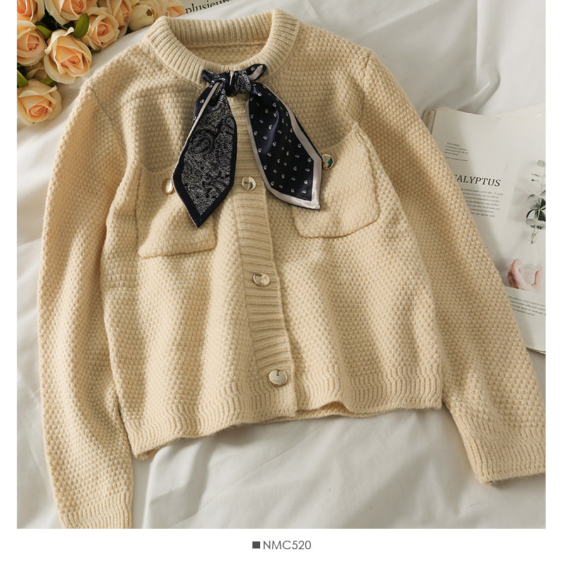 Pull vintage à manches longues avec nœud 1735