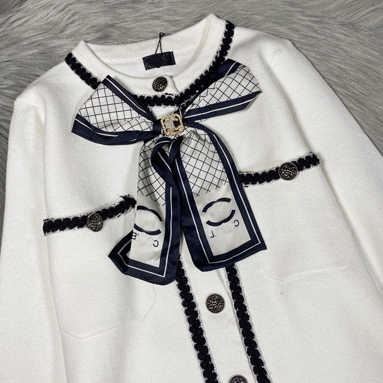 Petit cardigan en soie à imprimé floral, nouveau style de début de printemps, manteau en tricot simple et tendance 1467