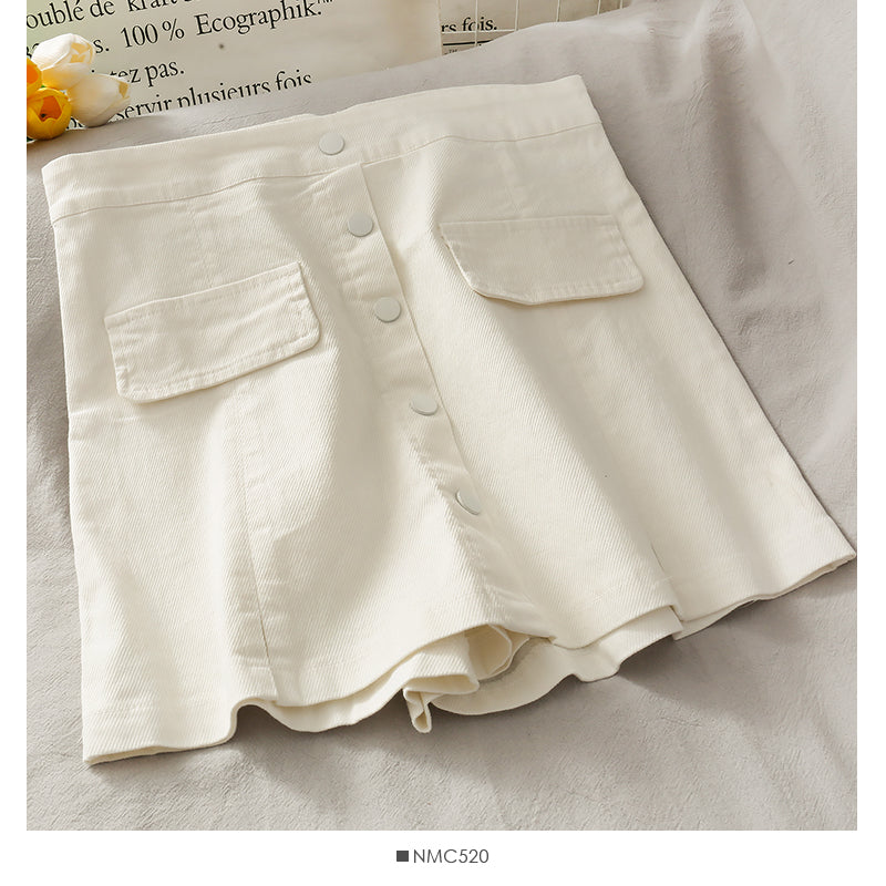 Jupe short polyvalente taille haute décontractée Han Fan pour femme 2529