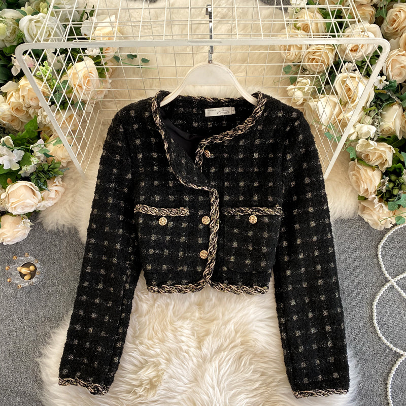 Small fragrant coat women's autumn and winter coat cardigan 1494