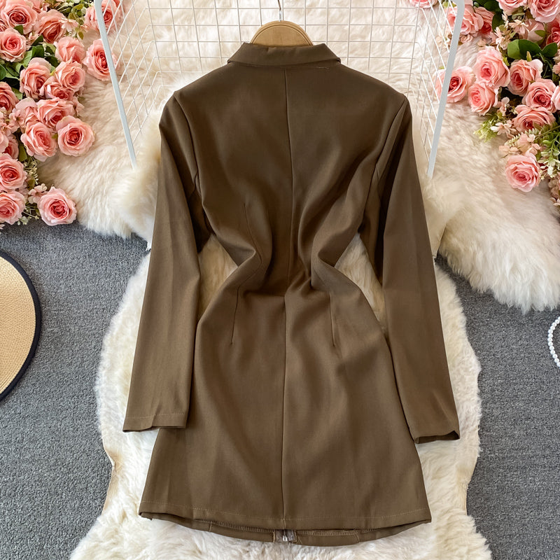 Jupe de costume de tempérament de célébrité, design slim et slim à fermeture éclair 2921