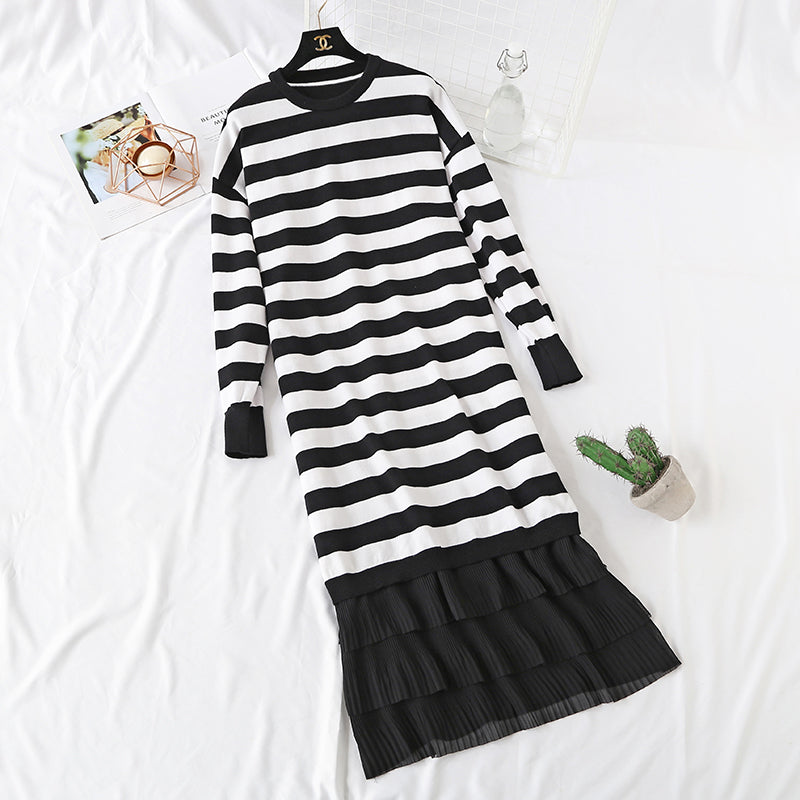 New skirt stitching fake two-piece Pullover skirt 2458