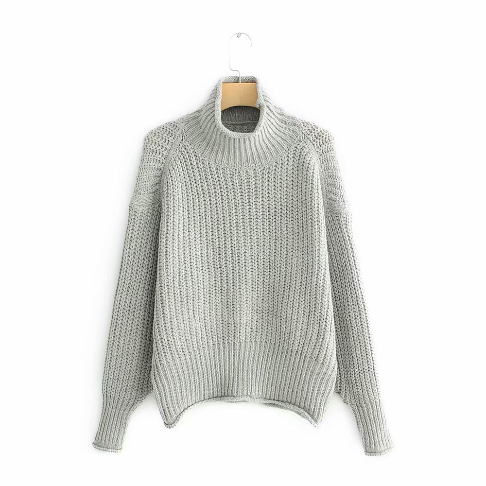 Col roulé en maille ample pour femme 1349