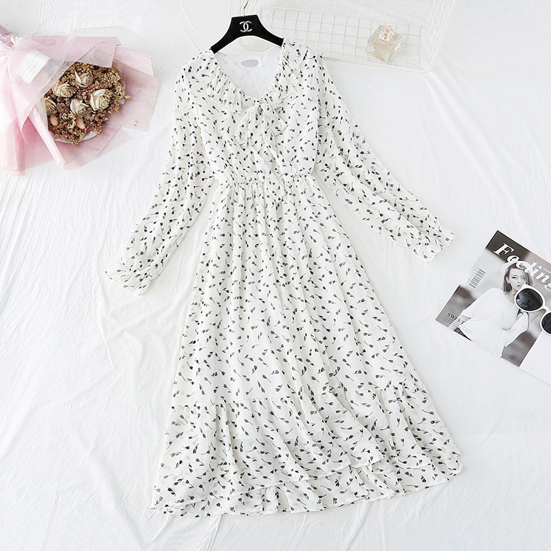French retro Floral Dress Chiffon Dress fairy super fairy series 2376