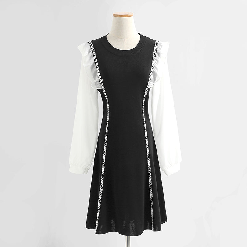 Slim striped knitted dress 2423