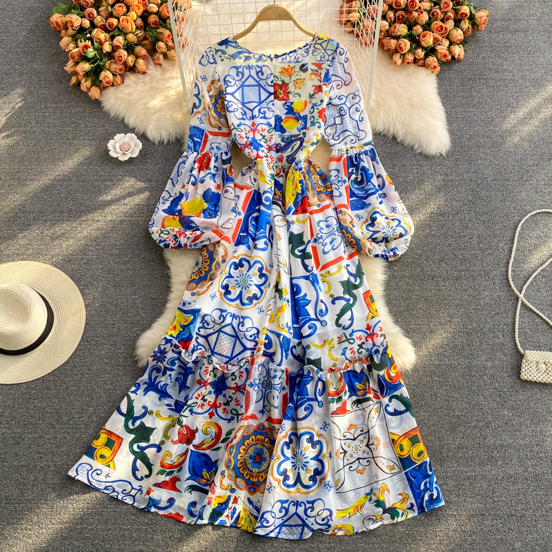 Robe douce en porcelaine bleu et blanc 3251