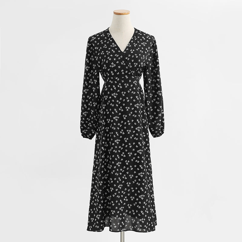New women's V-neck Chiffon Floral Dress 2229