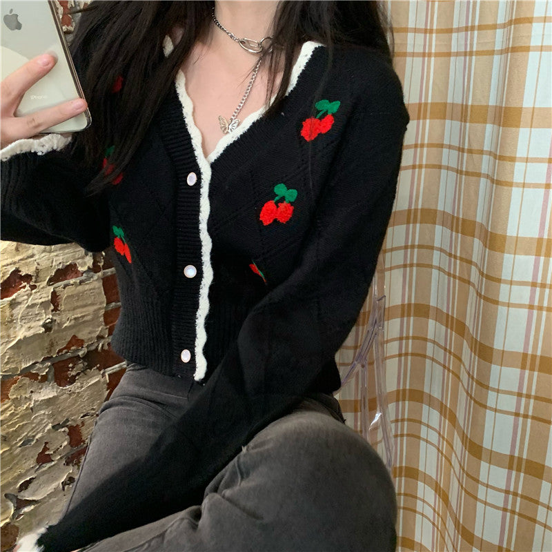 Pull cardigan court vintage, coupe vent douce, neuf, pulls mode 1440