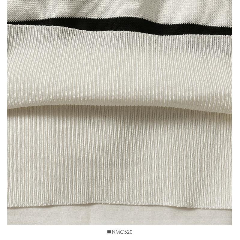 T-shirt à revers slim à rayures courtes et polyvalentes de Niche 1887