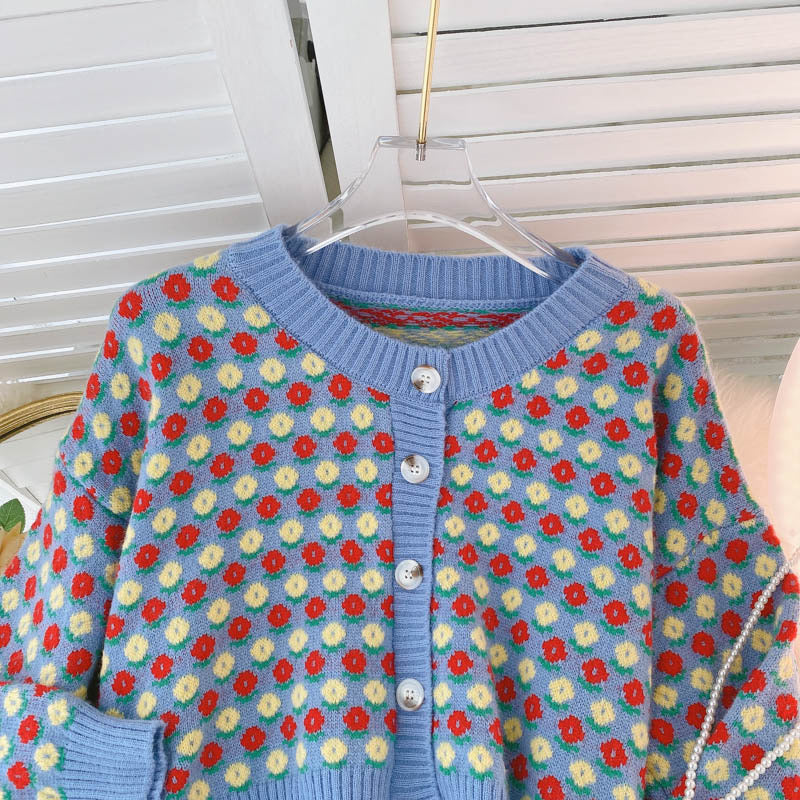 Veste pull courte polyvalente de style preppy, haut en tricot cardigan 1452
