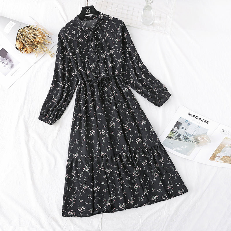 French retro long sleeved Chiffon Dress fairy super fairy series 2165