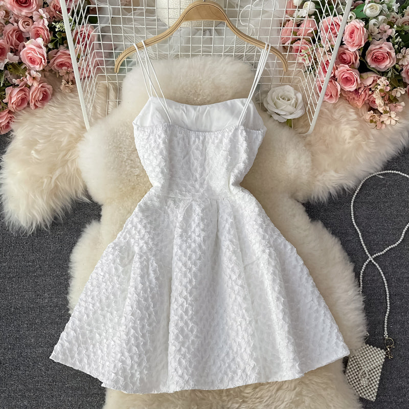White vintage suspender dress 2779