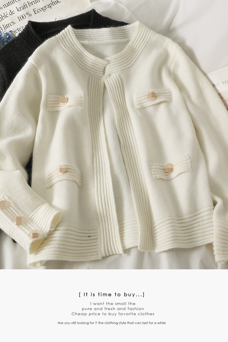 Pull sans boutons ample et fin au design de niche français 1801