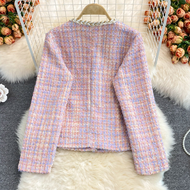 Xiaoxiangfeng celebrity temperament high-end button color top 1635