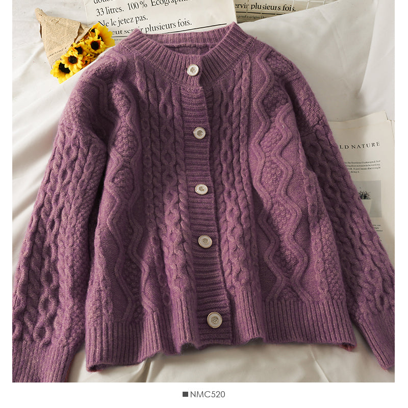 Pull femme pull couleur unie polyvalent torsadé haut 1770