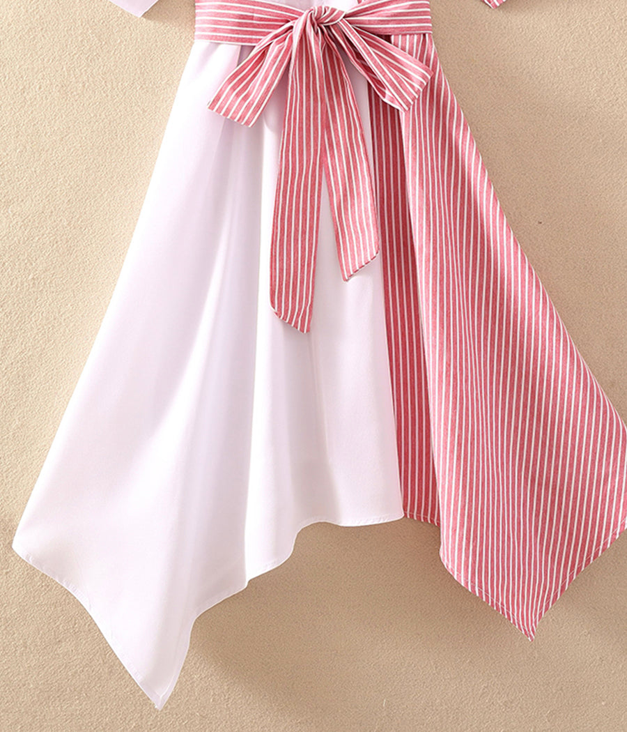 Unique Irregular stripes dress women's dress 1232