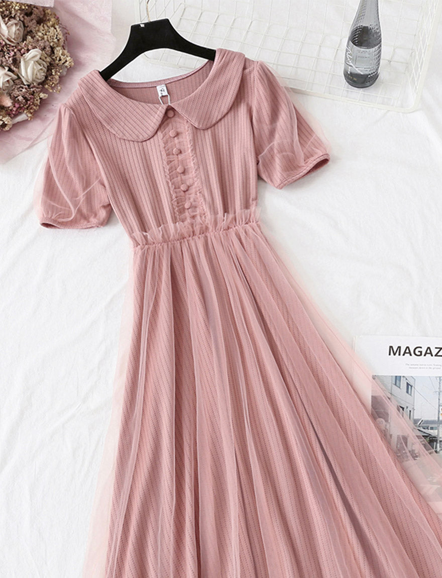 Pink tulle dress fashion girl dress summer dress 1141