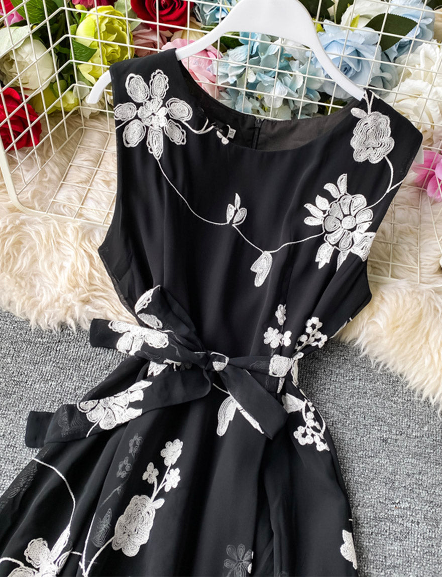 A-Linie Blumen kurzes Kleid Sommerkleid 1163