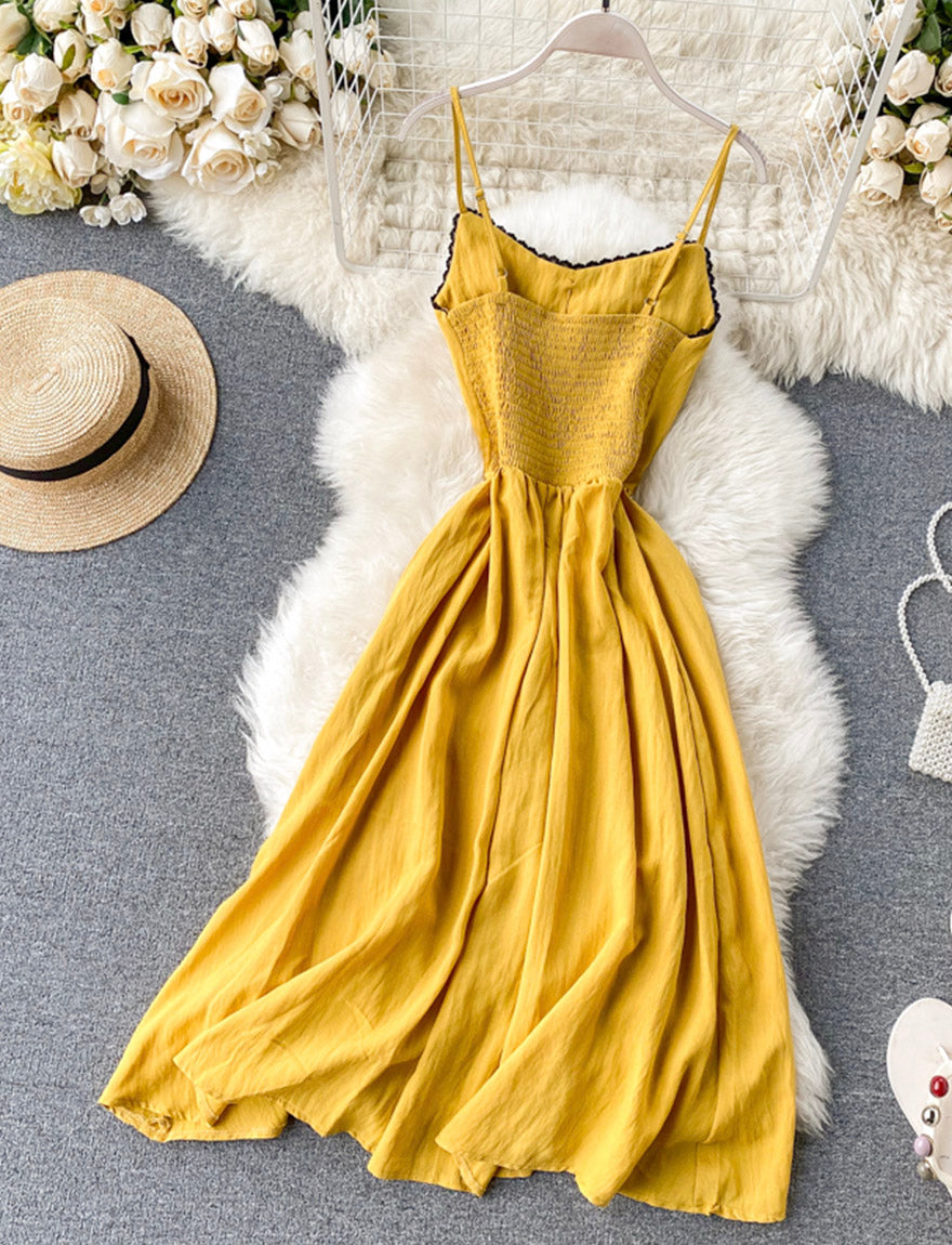 Cute A line embroidery dress girl dress 1168