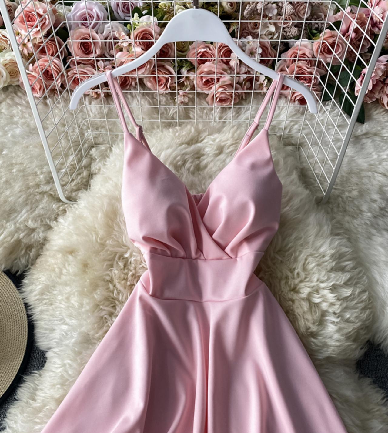 Cute A line v neck short dress 804