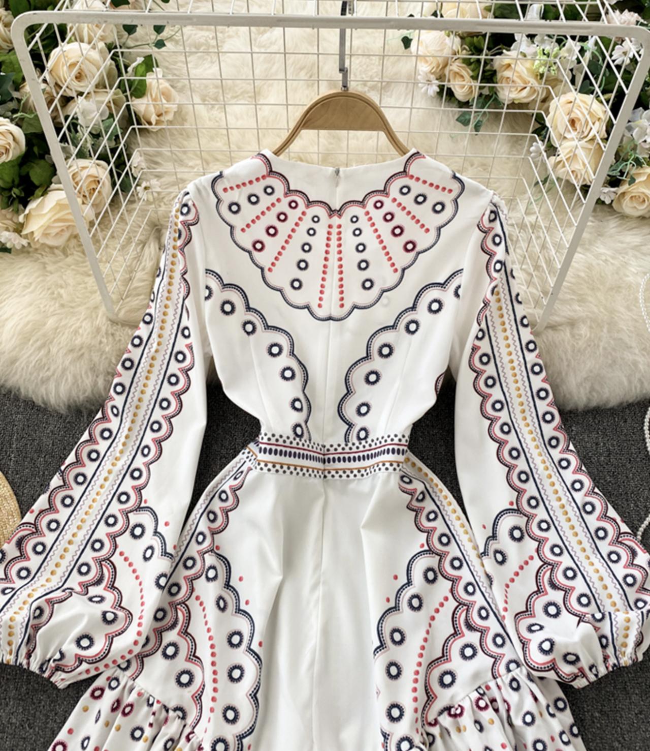 Cute A line long sleeve dress 832