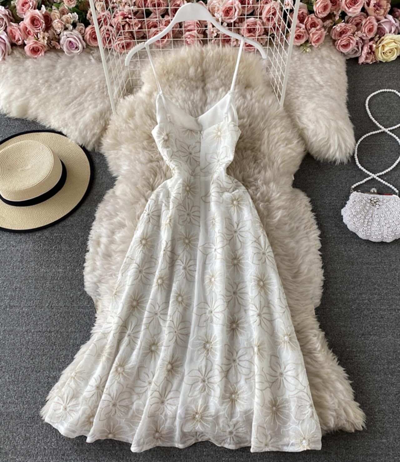 Cute A line floral dress fashion dress 837