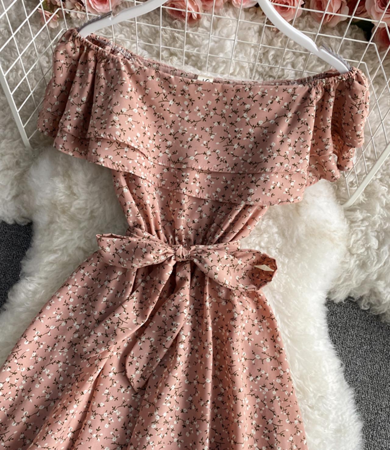 Cute A line floral dress fashion dress 789