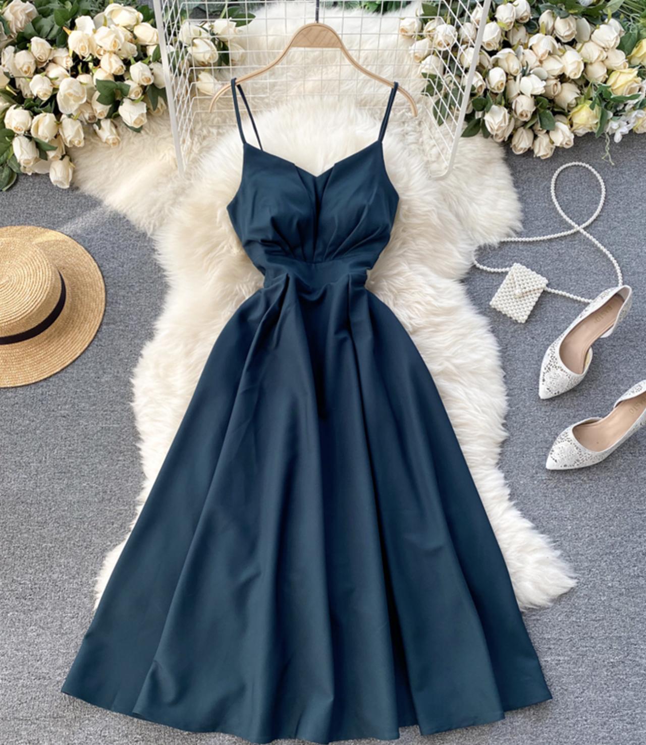 Stylish v neck lace up dress A line party dress 767