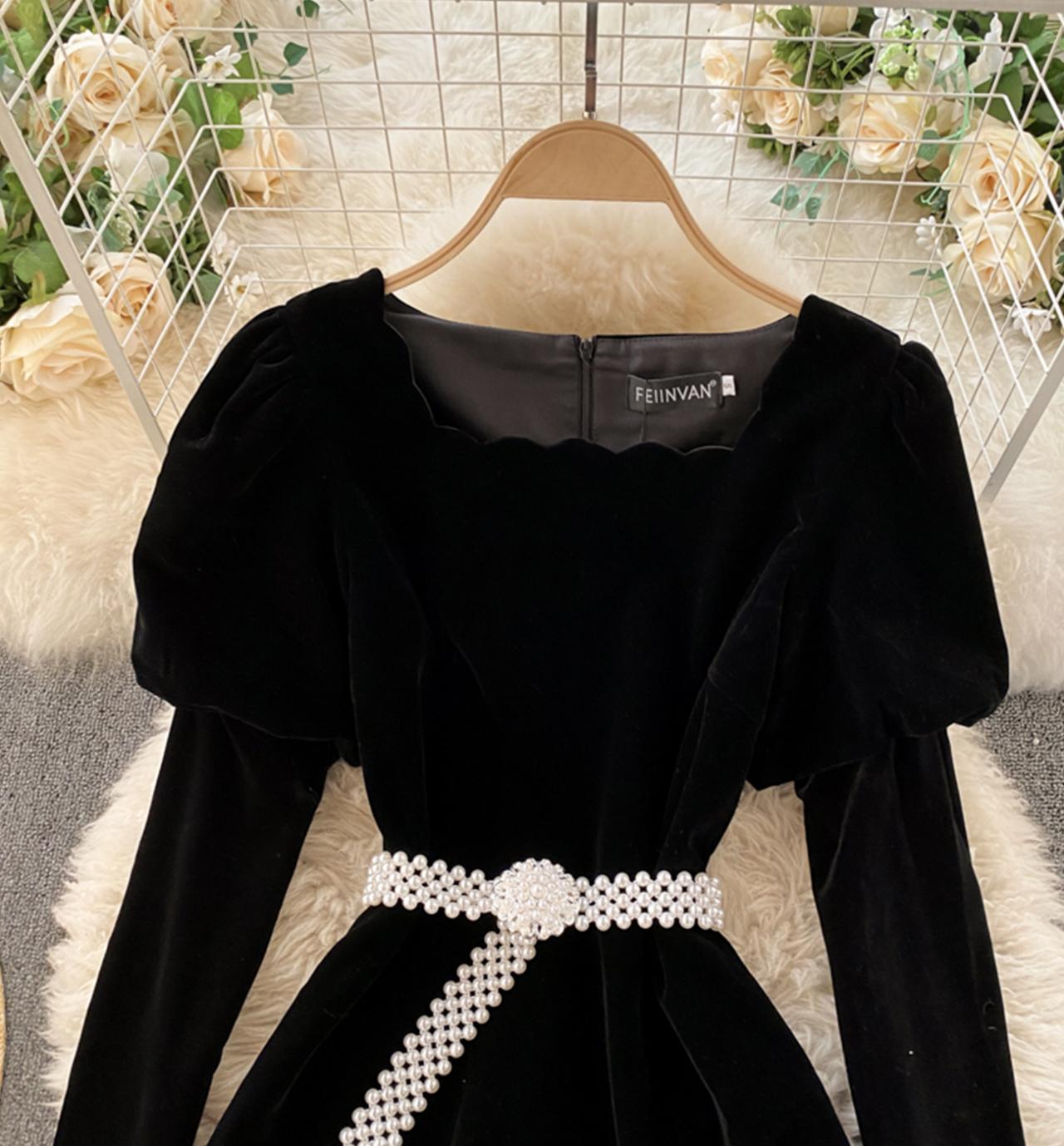 Stylish A line dress long sleeve dress 812