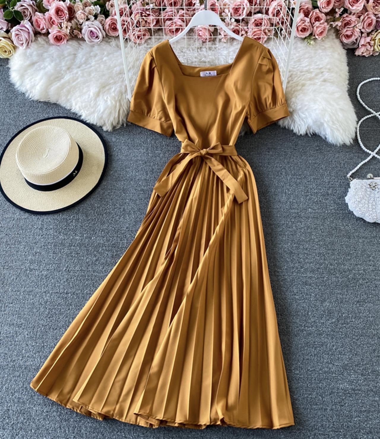 Cute round neck A line dress fashion dress 756