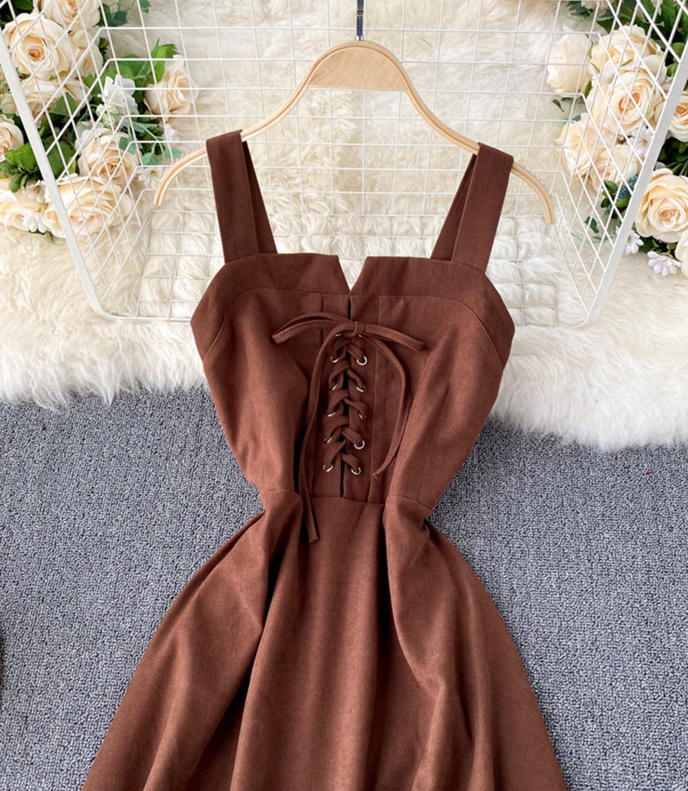 Cute A line lace up short dress fashion dress 872